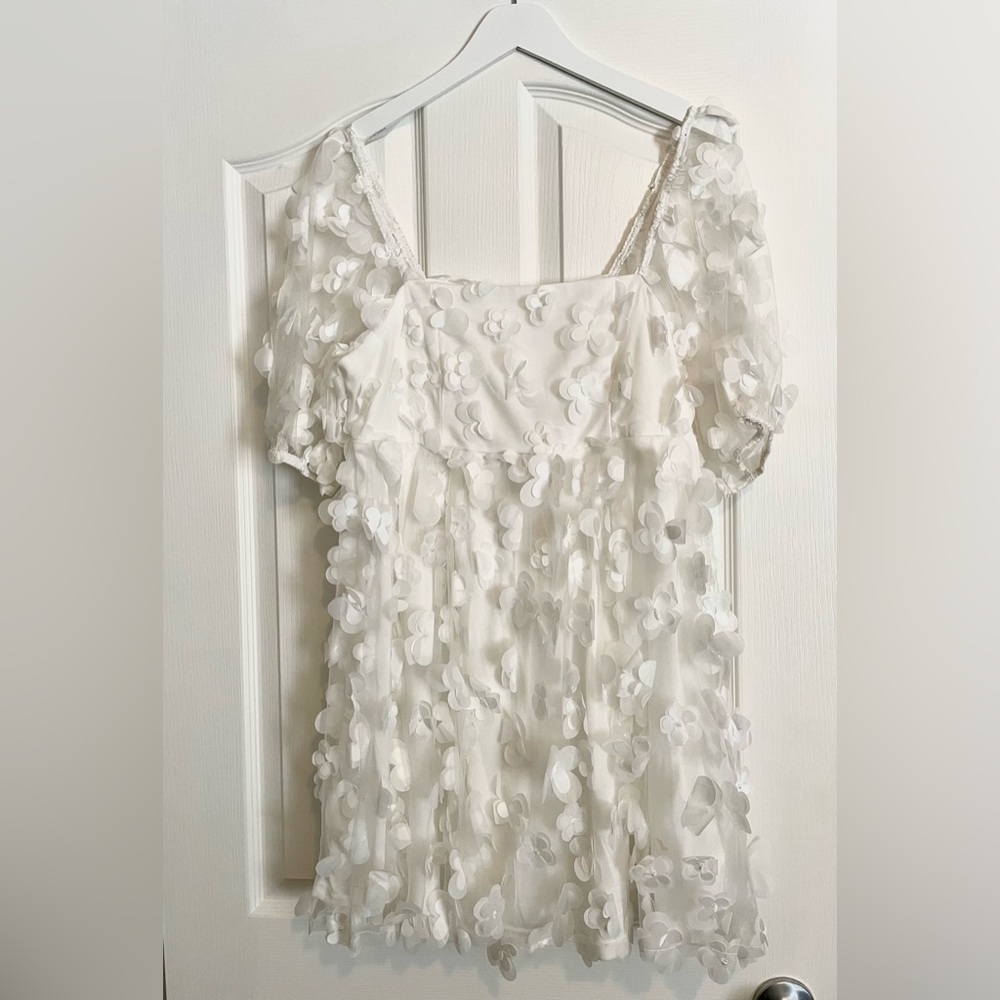 Bridal floral applique white dress by TCEC